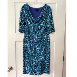 Connected Apparel Blue Green Watercolor Dress